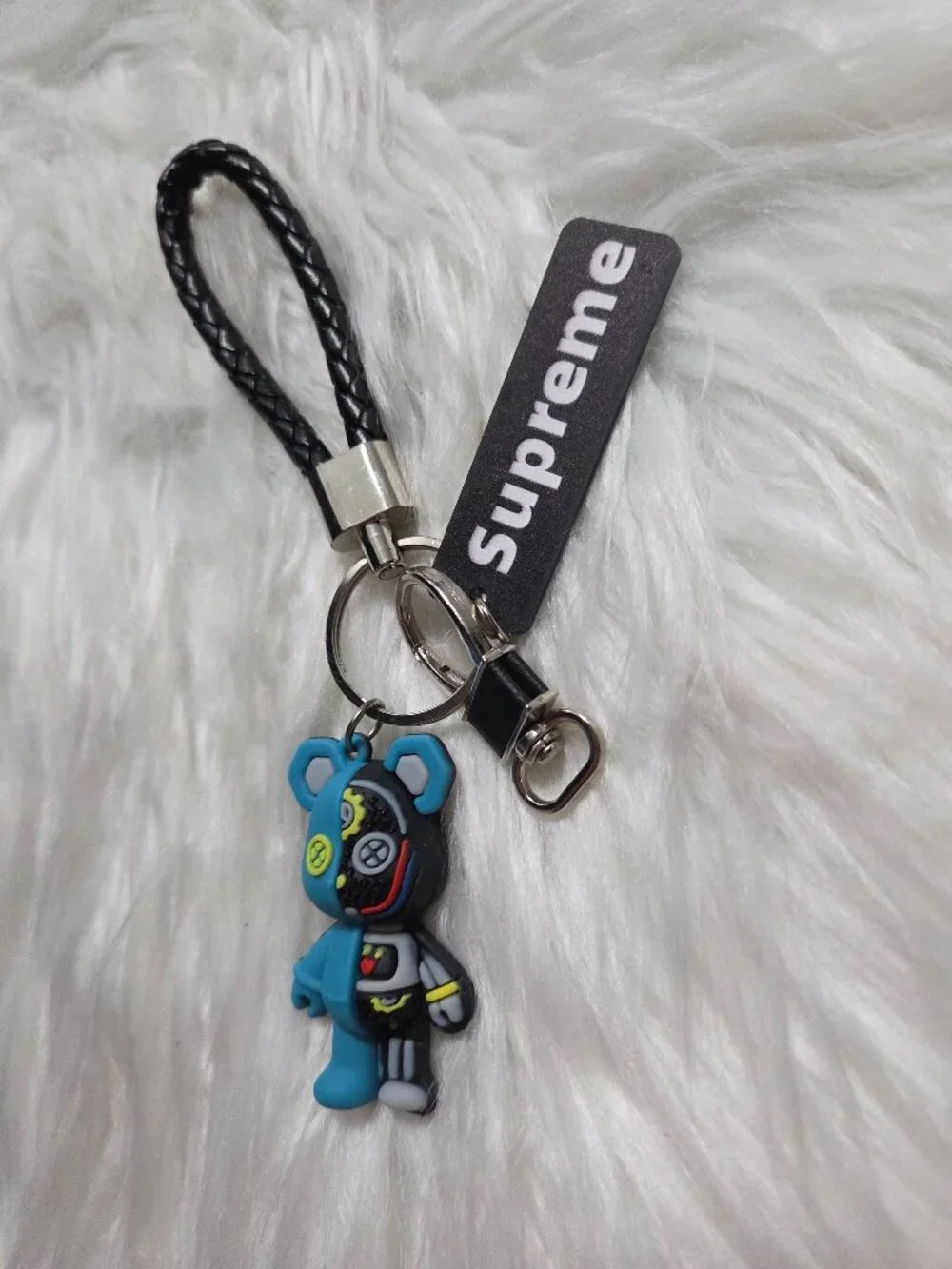 Cyborg Bear Design Keychain